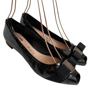 Salvatore Ferragamo peep toe flats